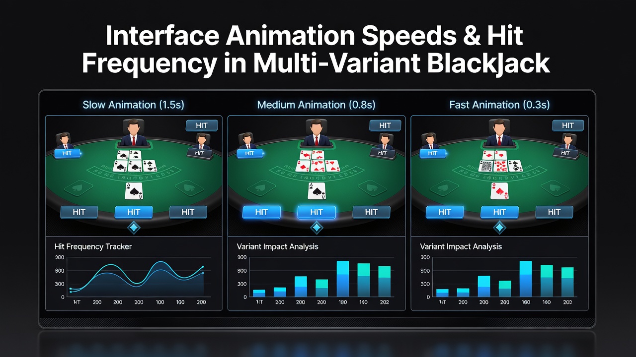 Data visualization of hit frequency changes linked to animation speed variations in online blackjack