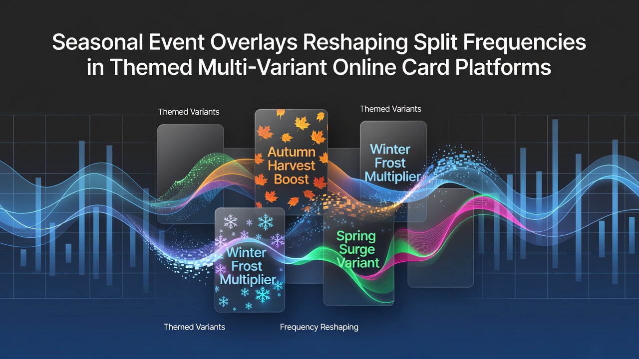 Seasonal overlay interface on a multi-variant online card platform showing themed elements during an event